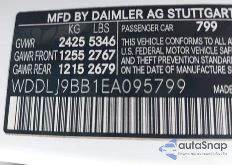 2014 Mercedes-Benz Cls 550 4Matic from USA, damaged, VIN WDDLJ9BB1EA095799